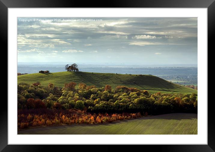 View from Coombe Hill towards Beacon hill Bucks. Framed Mounted Print by Peter Jones