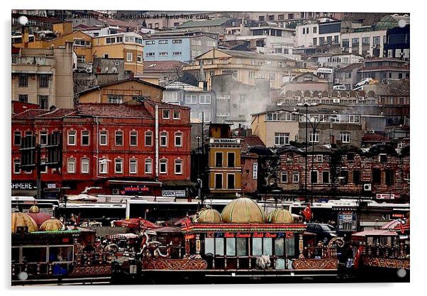  Istanbul Sky line  Acrylic by sylvia scotting