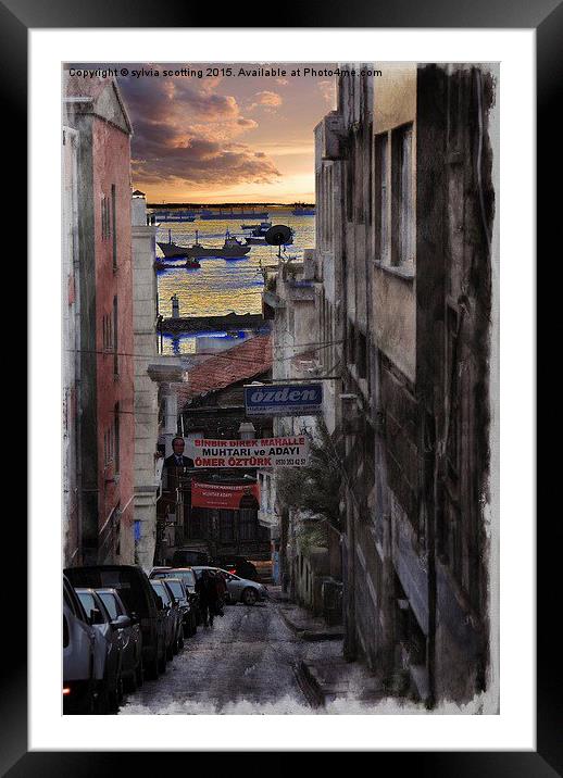  City Street Istanbul Framed Mounted Print by sylvia scotting