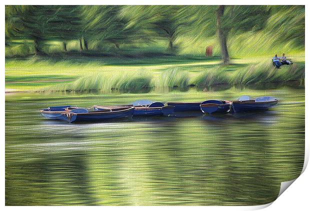  Peace on the riverbank  Print by sylvia scotting