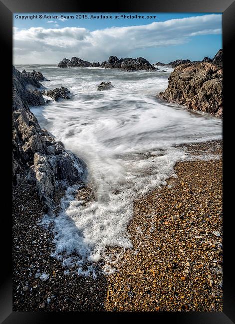 Ocean Rocks Llanddwyn Island Framed Print by Adrian Evans