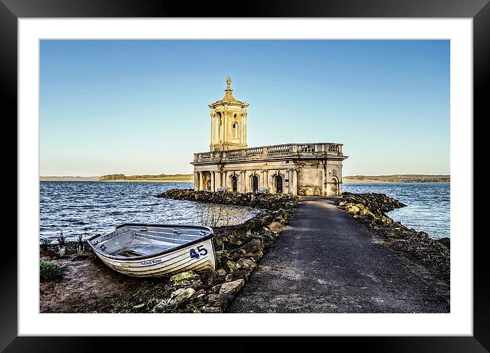   Normanton Church Rutland Water Framed Mounted Print by P H