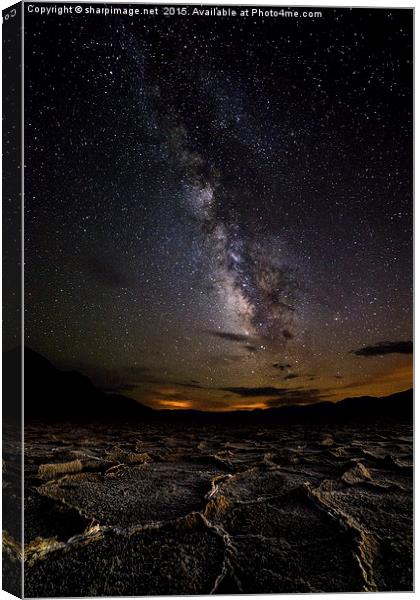 Milky Way over Death Valley Canvas Print by Sharpimage NET