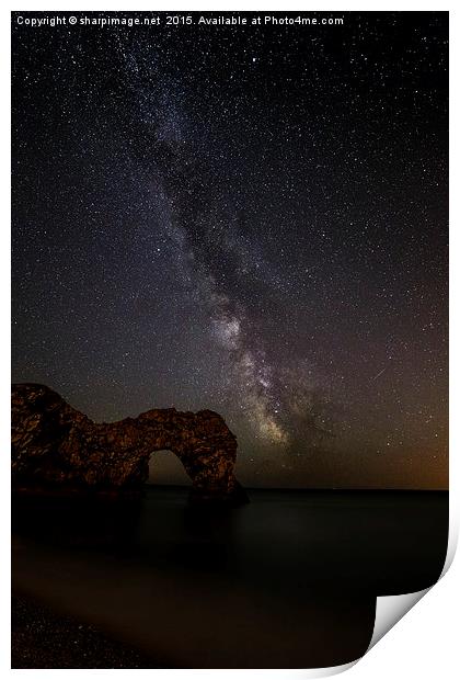 Milky Way over Durdle Door Print by Sharpimage NET