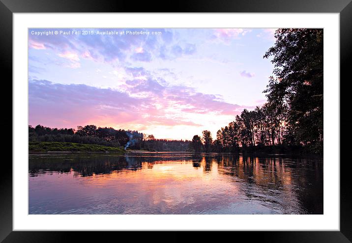 camp fire sunset Framed Mounted Print by Paul Fell