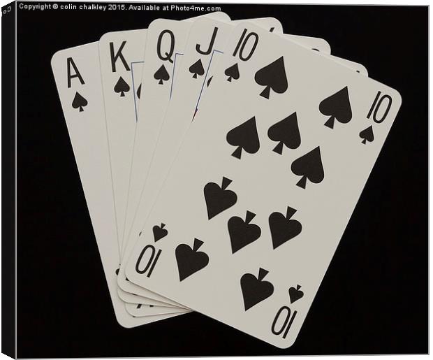 Royal Flush in Spades Canvas Print by colin chalkley