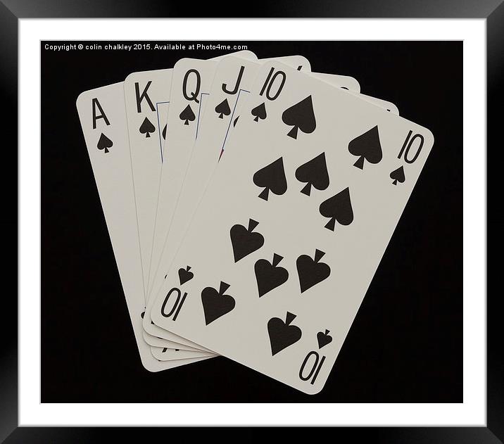  Royal Flush in Spades Framed Mounted Print by colin chalkley