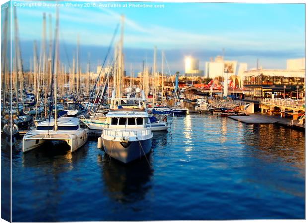  Barcelona Port Canvas Print by Suzanne Whaley