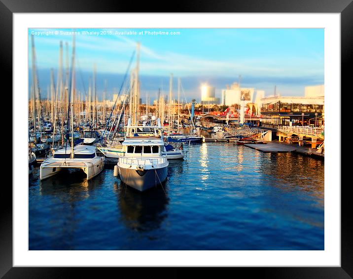  Barcelona Port Framed Mounted Print by Suzanne Whaley