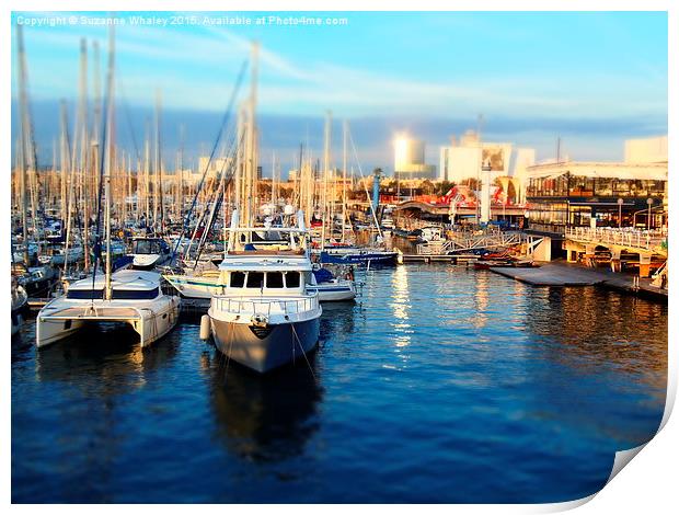  Barcelona Port Print by Suzanne Whaley