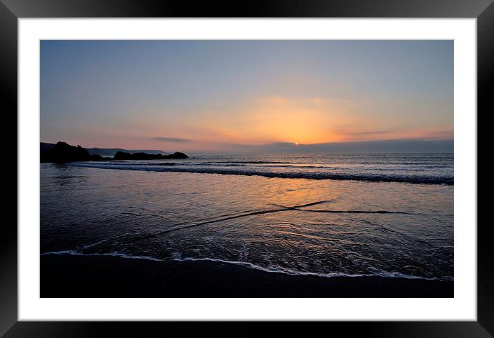  Sunrise on Town Beach Looe Framed Mounted Print by Rosie Spooner