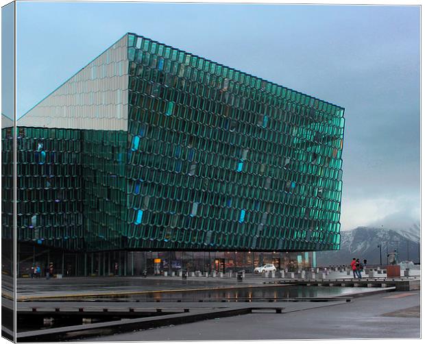  Harpa, Concert Hall and Conference Centre,  Reykj Canvas Print by HELEN PARKER