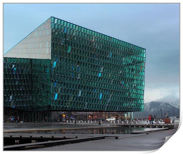  Harpa, Concert Hall and Conference Centre,  Reykj Print by HELEN PARKER
