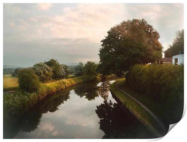 The Canal at Dawn.  Print by Irene Burdell