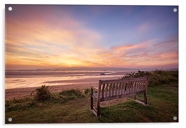  Sunrise on the Taw Estuary Acrylic by Dave Wilkinson North Devon Ph