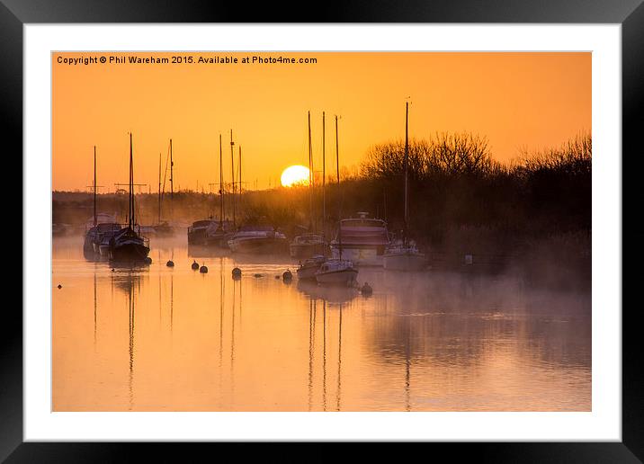  Sunrise over the moorings Framed Mounted Print by Phil Wareham