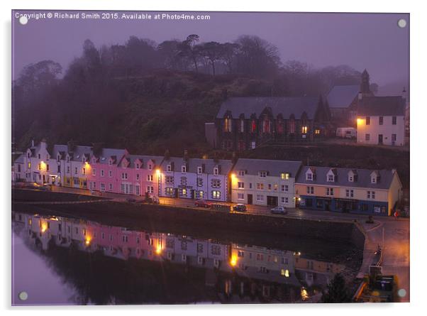  A close-up of Portree pier on a misty evening in  Acrylic by Richard Smith
