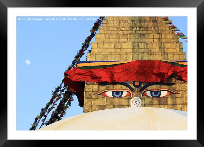 The Buddha's Eye Framed Mounted Print by ajaya manandhar