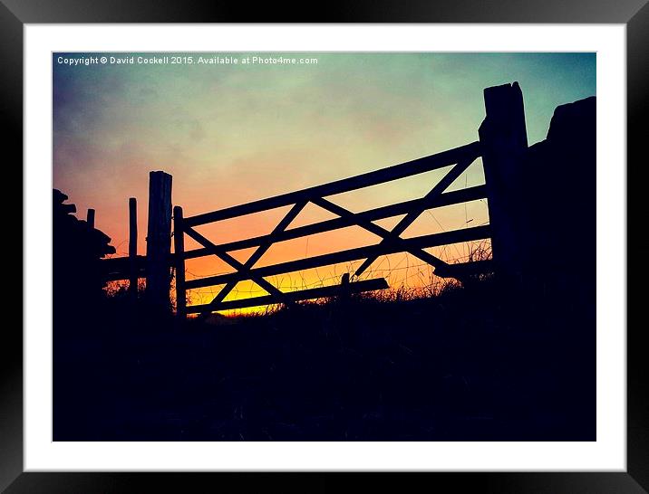 Broken gate at sunset Framed Mounted Print by David Cockell