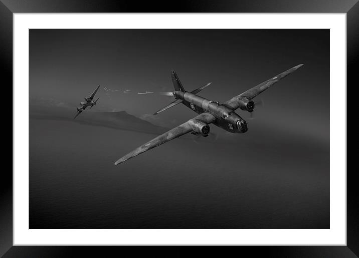 Night fight black and white version Framed Mounted Print by Gary Eason