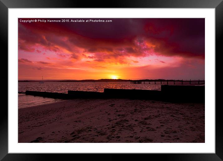  Hamworthy Beach Sunset Framed Mounted Print by Philip Hanmore