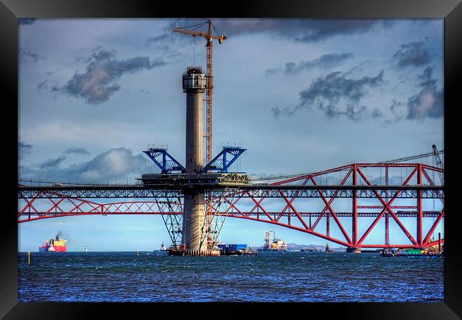 New Forth Crossing - 2 March 2015 Framed Print by Tom Gomez