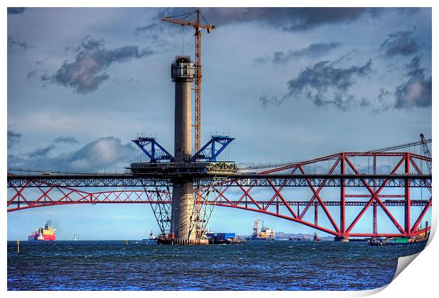 New Forth Crossing - 2 March 2015 Print by Tom Gomez