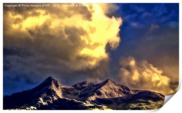  Clouds Over The Cuillins ( Painter version ) Print by Philip Hodges aFIAP ,