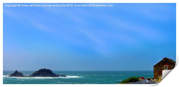 Cape Cornwall And The Brisons Rock Print by Linsey Williams