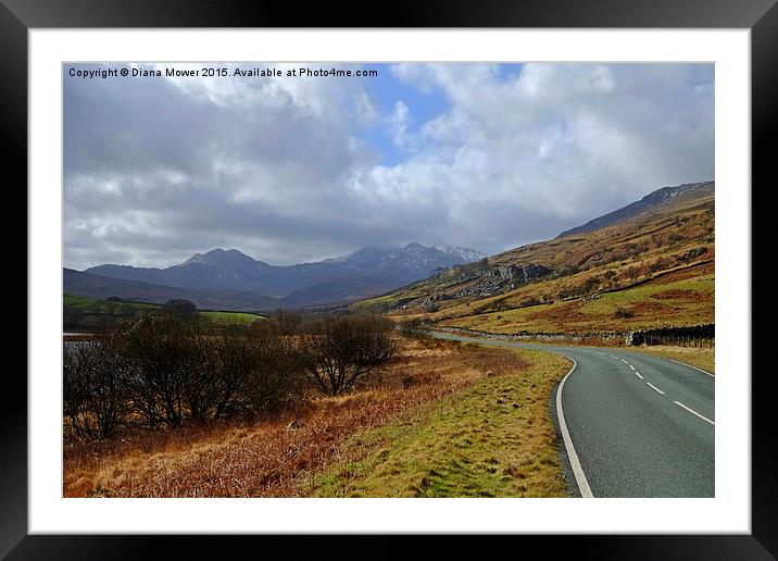  The road to Snowdon Framed Mounted Print by Diana Mower