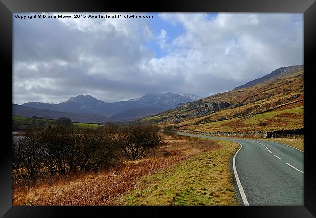  The road to Snowdon Framed Print by Diana Mower