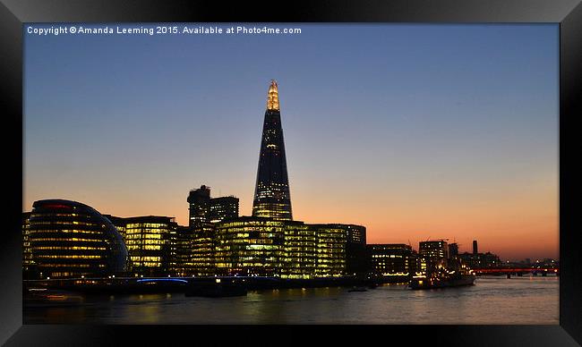 Evening lights from the Shard Framed Print by Amanda Leeming