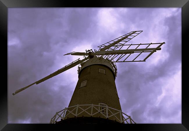  Bircham Windmill and Stormy Skies Framed Print by Paul Stokes