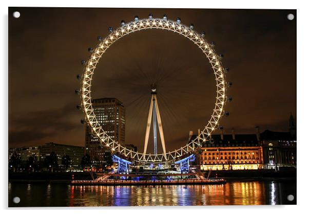 London Eye River Thames Acrylic by P H