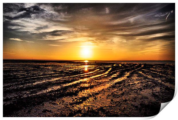  whitstable moody cloud sunset Print by pristine_ images