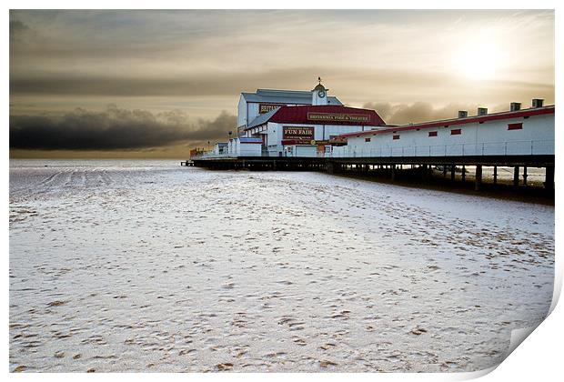 Snow on the beach Print by Stephen Mole