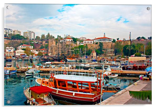 Digital painting of Kaleici, Antalya's old town ha Acrylic by ken biggs
