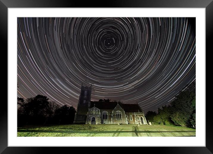  Norfolk Church at Night Framed Mounted Print by Darren  Wynne