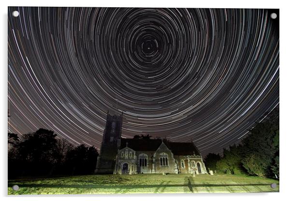  Norfolk Church at Night Acrylic by Darren  Wynne