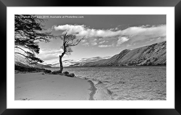  Winter shores of Loch Muick Framed Mounted Print by alan bain