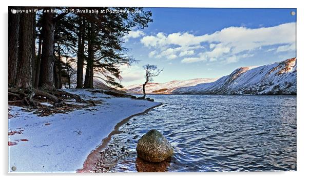 snowy shores of Loch Muick Acrylic by alan bain