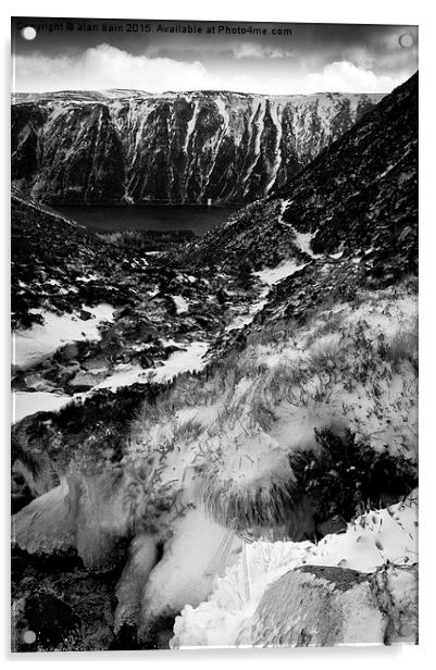 Loch Muick winter  Acrylic by alan bain