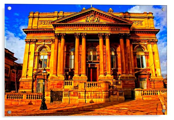 A digitally converted painting of Sessions House i Acrylic by ken biggs