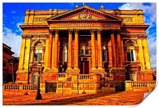 A digitally converted painting of Sessions House i Print by ken biggs