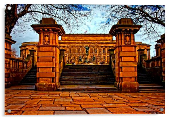 A digitally converted painting of St Georges Hall  Acrylic by ken biggs