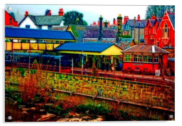A digitally converted painting of Llangollen railw Acrylic by ken biggs