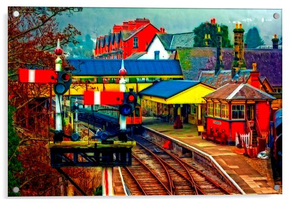 A digitally converted painting of Llangollen railw Acrylic by ken biggs