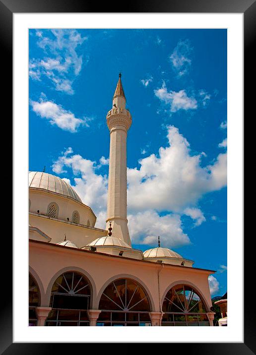 Digital painting of a colouful Turkish Mosque Framed Mounted Print by ken biggs