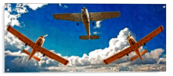 Digital painting of small fixed wing trainer plane Acrylic by ken biggs