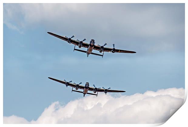 Twin Lancasters Print by Roger Green